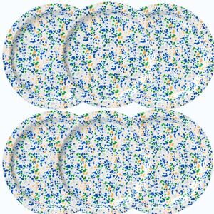 Room Essentials 10.5" Plastic Terrazzo Dinner Plates – Ivory – 6‑PK – BPA‑Free